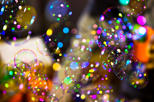 Sparkling and magical-looking bubbles